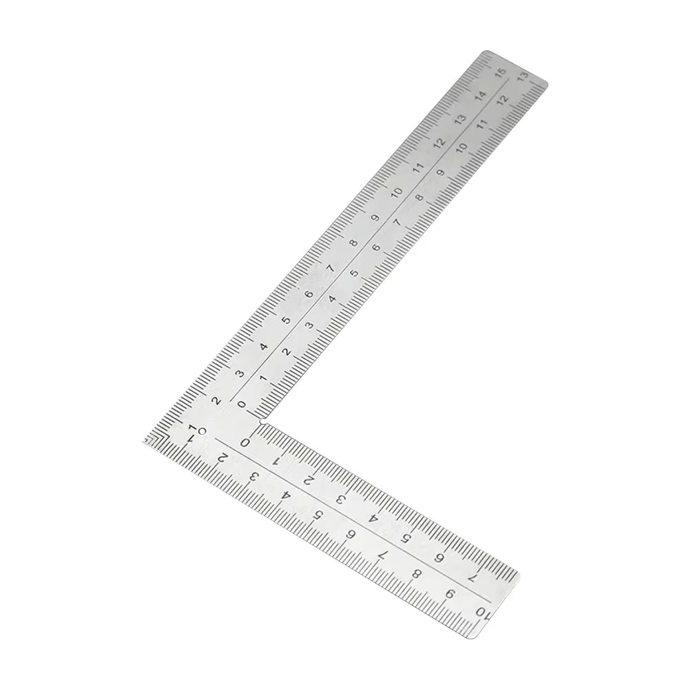 Stainless Steel L Square Ruler Right Angle Measuring Tool 100mm 150mm 300mm Double-Sided Scale for Carpentry Framing Roofing Layouts