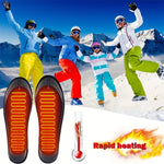 LinkMejor 1Pair Electric Heated Insoles Croppable Thermal Comfortable USB Rechargeable Insoles for Winter Outdoor Skiing
