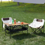 Xmund Folding Camping Table with Net Pockets, Outdoor Portable Egg Roll Table, Lightweight Portable, with Carrying Bag, for Outdoor, Picnic, BBQ, Cooking, Festival, Beach, Home Use