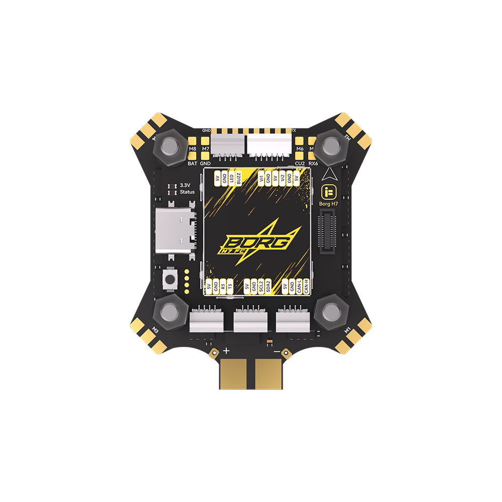 30.5x30.5mm iFlight Borg H7 Flight Controller with 5V 12V BEC Output & 4-6S 60A 4in1 ESC Stack for 5-10 Inch FPV Racing Drones