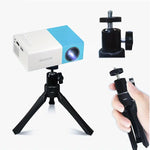 YG300 360° Gimbal Rotary Projector Stand Bracket 180mm Height 92g Lightweight Alloy ABS Projector Stand 90° Tilt Quick Lock Universal Mount for Camera Phone Webcam