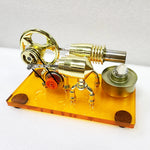 K611 Hot Air Stirling Engine Model Alternator wiht LED Acrylic Base Plate Steam Power Experiment Physics Science Education Toys