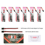 6Pcs LinkMejor 3.8V 450mAh 80C 1S LiHV Battery A30 Plug With Adapter Cable for Emax Tinyhawk S BetaFPV Beta75X