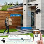 4MP/5MP/8MP Security WIFI PTZ Full HD Camera Night Vision AI Human Detections IP66 Waterproof Auto Tracking Two-way Audio Surveillance Camera EU Plug for Home Outdoor Security Monitoring