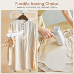 LinkMejor Foldable Garment Steamer 1300W 30kPa Powerful Steam 160ml Water Tank 4 in 1 Portable Handheld Clothes Steamer for Travel Wrinkle Removal