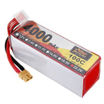 LinkMejor Power 22.2V 4000mAh 100C 6S Lipo Battery XT60 Plug for FPV RC Drone