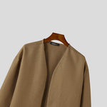LinkMejor Mens Textured Casual Long Sleeve Jacket Collarless Cardigan Jacket Coat Large Size for Big Men S-5XL