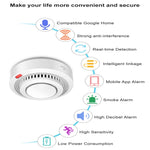 Zigbe Smart Smoke Detector 20-30m² Coverage High-Sensitivity Alarm 85dB Loud Audio Visual Warning Voice Control Mobile Real-Time Alert Long-Life Battery Wireless Smoke Sensor for Home Office
