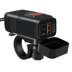12V-24V QC3.0 Motorcycle USB Charger Adapter with Switch Voltmeter Socket Motor Charger Waterproof For Phone GPS
