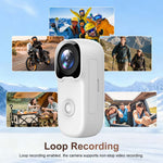 MZ02 5MP HD 2.4G WIFI Thumb Action Camera 4K Ultra HD Wide Angle Electronic Anti-Shake Underwater Shooting Waterproof Portable Mini Sport Camera with App Remote Control for Vlogging Recording