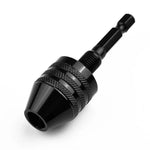 Mini Keyless Drill Chuck 1/4 Inch Hex Shank Quick-Change Converter Aluminum Alloy Sturdy Versatile Compatibility Secure Bit Locking