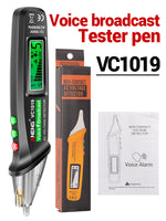 LinkMejor VC1019 Red Laser Test Pen Voice Broadcast Voltage Detector 12-1000V Volt Current Non-Contact Pen Electric Teste Meter Tool
