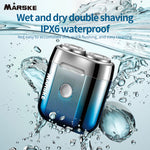 LinkMejor Mini Electric Shaver Portable Men's Shaver IPX6 Washable Type-C Rechargeable Wet & Dry Compact Razor