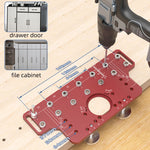 LinkMejor Shelf Pin Jig Hinge Jig 2 in 1 Self-contained Clamping Function All Metal Shelf Pin Drilling Jig with 7 Drill Bits Shelf Jig and Cabinet Hardware Jig Tool Drill Guide