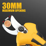 30mm Brushless Rechargeable Wireless Pruning Scissors Efficient Cutting Diameter Portable Electric Tool for Gardening Fruit Trees Potted Plants Safety Switch Quick-Release Blade