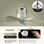 Tevorex 10800mAh Portable Ceiling Fan with Light, Rechargeable 3-in-1 LED Fan Lamp with RGB Lighting, 4 Speeds, Timer & Remote Control for Indoor & Camping