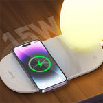 LinkMejor Y3 15W 10W 7.5W 5W Wireless Charger Fast Wireless Charging Pad with Desk Lamp for Qi-enabled Smart Phones for iPhone 15 15 Plus 15 Pro 15Pro Max 14 13 for Huawei Mate60 Pro for Samsung Galaxy Z Flip4