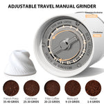 Bincoo Portable Manual Coffee Grinder with Ceramic Core Adjustable Grind Settings Travel-Friendly 25g Capacity Compact for Home & Camping