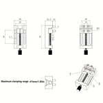 Mini Drill Press Vise Aluminum Alloy 0-47mm Clamping Range Rubber Soft Jaws Compact Adjustable Vice Clamp for Crafts Modeling Repairs Tools
