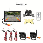 7" Monitor Parking Driving Monitoring Recorder Vehicle with 2 Backup Cameras for RV/SUV/Van/Pickup/Truck/Trailer