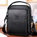 LinkMejor Genuine Leather Men Shoulder Bags Vintage Small Flap Crossbody Handbag Vintage Messenger Bag
