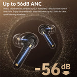 QCY MeloBuds N60 ANC In-ear Earbuds Double Drivers bluetooth 6.0 Earphone -56dB Active Noise Cancelling 6-Mics Hi-Res Audio Sports Headphones