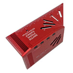 Mohoo Aluminum Alloy Woodworking Saddle Layout Square Gauge 3D Mitre Angle Measuring Template Tool Carpenter Layout Ruler