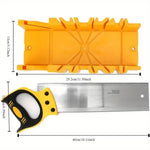 Mitre Box and Hand Saw Set 12 inch ABS Plastic Multiple Angle Clamping Mitre Box with 14 inch Back Saw for Woodworking