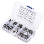 230pcs M3 304 Stainless Steel Allen Hex Drive Button Head Socket Cap Bolts Screws Nuts Assortment Kit Box Nuts Allen bolts Set