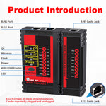 LinkMejor ET605 LAN Network QC Cable Port Tester Pairing Check Switch Flash POE Withstand 60V Telephone Network Cable Line Finder