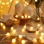 6m/10m Long String Lights Camping Lamp Outdoor Crystal Globe Lights Waterproof USB Powered Patio Light for Camping Tent