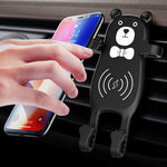 LinkMejor BEAR X8 Car QI Air Vent Wireless Phone Charger Holder Silicon Gel Mount for iPhone XS