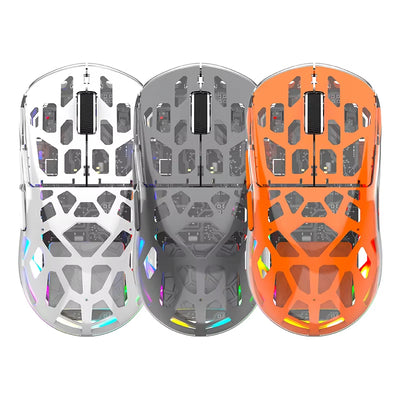 LinkMejor BM560 Tri-Mode Wireless Mouse 3600DPI 83g Lightweight RGB Transparent Shell 600mAh Rechargeable Battery Bluetooth 2.4G Wired Esports Gaming Mice