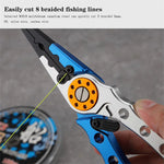 LinkMejor Fishing Pliers Line Cutter Split Ring Multi-Purpose Cutter With Coiled Lanyard Buckle Tool For Outdoor Saltwater Freshwater Fishing