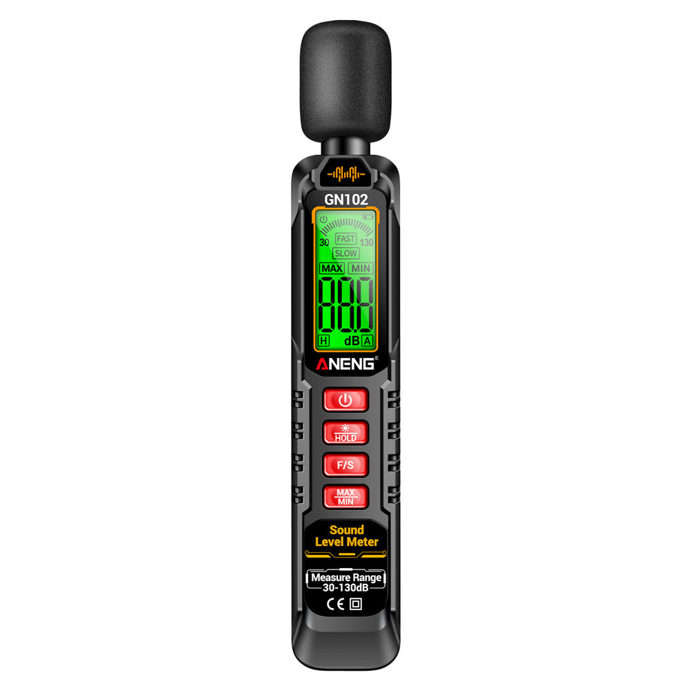 LinkMejor GN102 Digital Noise Meter 30-130dB Sound Level Meter LCD Backlit Display Compact Design Accurate Measurement