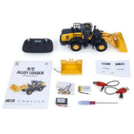 LinkMejor YG475 RTR 1/50 2.4G RC Car Loader Alloy Bucket Simulated LED Light Sound Remote Controlled Engineering Vehicle Desktop Toys Model Collection Gift For Boys