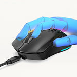 LinkMejor T28 Dual Mode Wireless Mouse Hollow Design 800-4800DPI RGB Backlight 600mAh Rechargeable 2.4G/bluetooth Gamer Mice