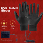 LinkMejor Men's USB Heated Gloves Winter Touchscreen Warm Gloves with Enhanced Grip Women Men Bicycle Outdoor Driving Motorcycle Waterproof Thermal Non-Slip Gloves
