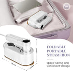 Smart Handheld Mini Garment Steamer Travel Clothes Powerful Handheld Steam Ironing Machine Fast Heating with Digital Display 180° Rotatable Clothes Ironing