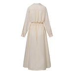 LinkMejor Women Fashion Autumn Sundress Elegant Women Lapel Neck Long Sleeve Solid OL Vestidos Robe Femme Long Shirt Dress Oversized