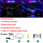 1IN1 2M RGB LED Atmosphere Car Interior Ambient Light Strips Light by App Control Neon LED Dash Board Decorative Lamp