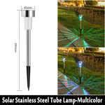 Elfeland 10PCS LED Solar Lawn Path Light Stainless Steel Waterproof Garden Landscape Lamp for Home Street Decoration