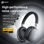 LinkMejor F5 ANC Headset bluetooth Headphone -25dB Active Noise Cancelling 40mm Large Drivers HiFi Stereo AAC Audio Low Game Delay Headphones with Mic
