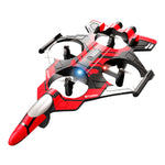 LinkMejor Z100 2.4G EPP Hover Fighter Glider One-Key Circling 360° Roll 4 Turbofans 4CH LED RC Drone Airplane Quadcopter Stunt Glider RTF