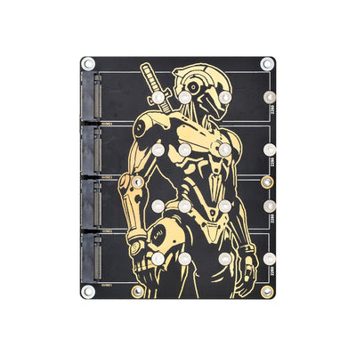 PCIe To 4 Channel M2 Adapter Board for Raspberry Pi 5 Supports NVMe SSD High Speed 5Gbps Transmission