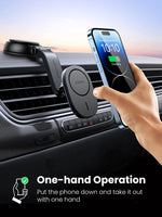 LinkMejor Magnetic Cordless Car Phone Holder Charger Air Vent Suction Cup Navigation Bracket