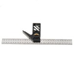 LinkMejor Adjustable 300mm Aluminum Alloy Combination Square 45 90 Degree Angle Scriber Steel Ruler Woodworking Line Locator Ruler DIY Carpenter Measuring Tool