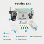 3MP+3MP Dual Lens WiFi Security Camera 5X Zoom Dual Screen PTZ Camera  ICSEE APP Outdoor Auto Tracking Color Night Vision AI Human Detection Two-Way Audio IP66 Waterproof Surveillance Camera