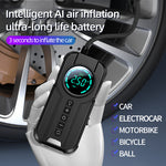 Portable Wireless Air Pump 15000mAh 150PSI Fast Inflation Charging LED Lighting HD Display for Car SUVs Motocycle Bike Ball
