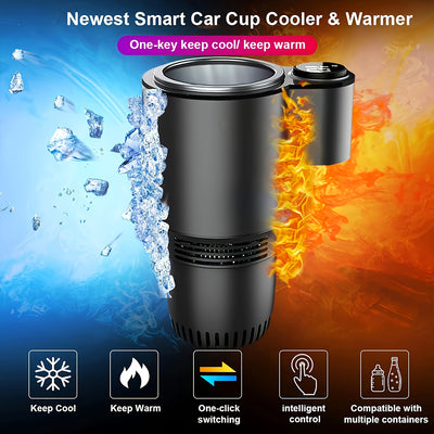2 In 1 Car Cooling Heating Cup Smart Quick Hot Cold Cup Portable Car Cold Water Cup Holder Car Refrigerator  Beverage Holder